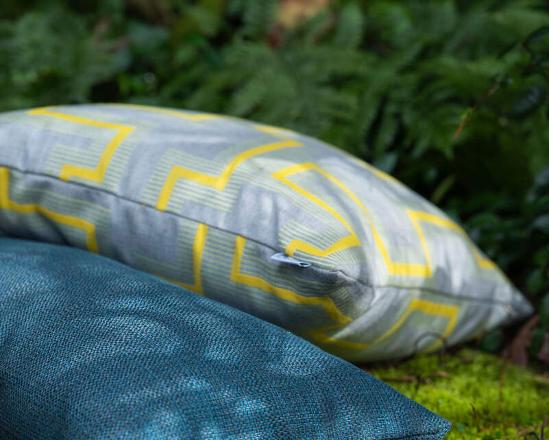 Outdoor pillows with UV-resistant Sunbrella fabrics