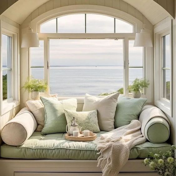 window bench with custom cushions