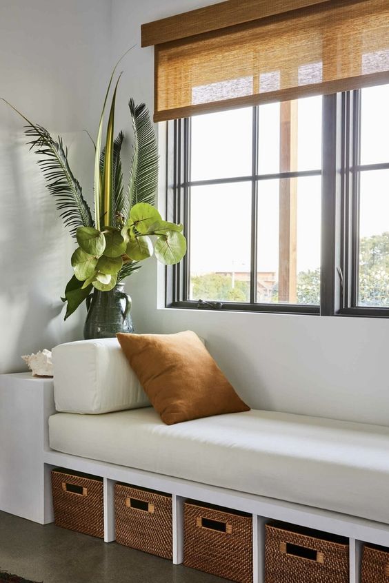 elegant window bench area